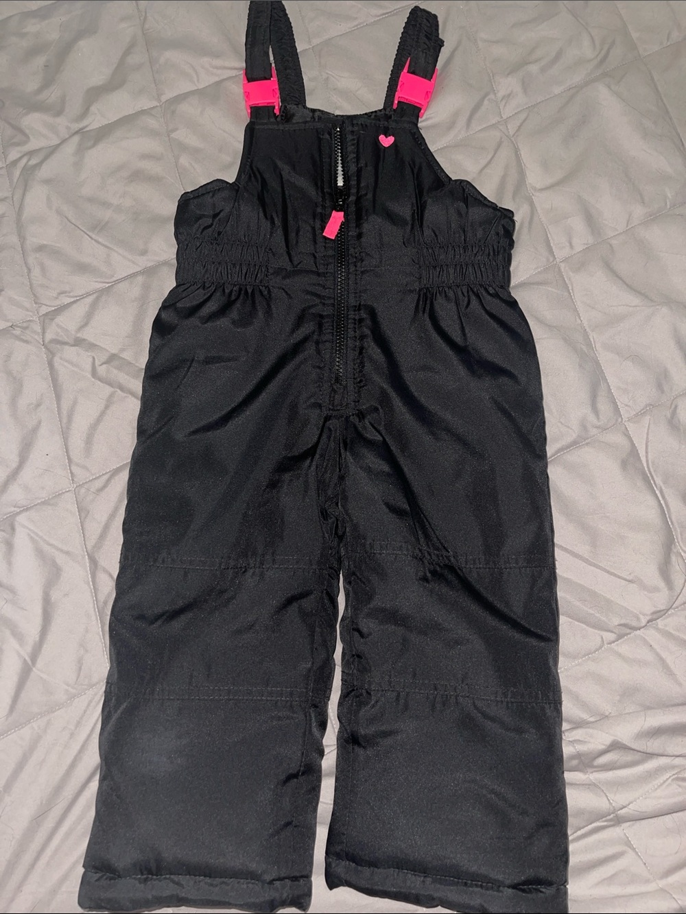 Carters 2T Black Insulated Snow Bib Overalls | Girls Winter Ski Snow Pants Pink